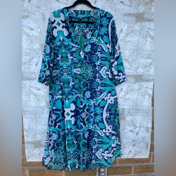 Antica Sartoria by Giacomo Cinque Maxi Dress Kaftan Boho Artsy size large - Picture 1 of 16